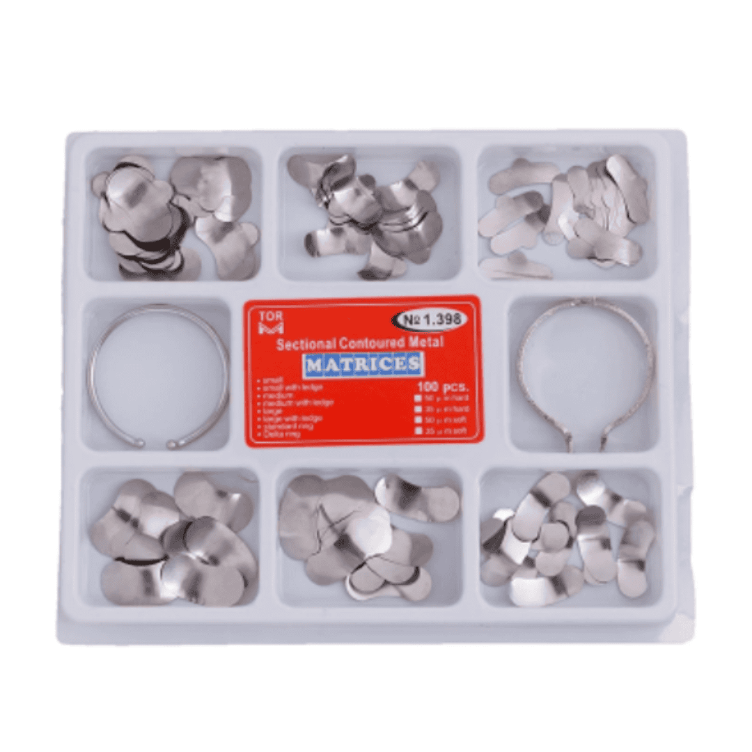 Kit 100 bandas matrices + 2 anillos