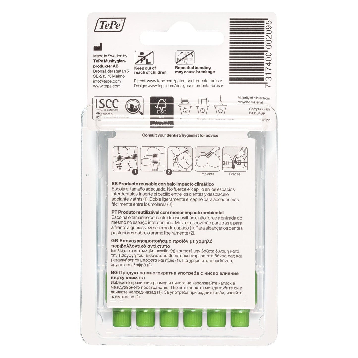 Cepillo Interdental TePe Extra Soft Verde 0.8mm 6Uds